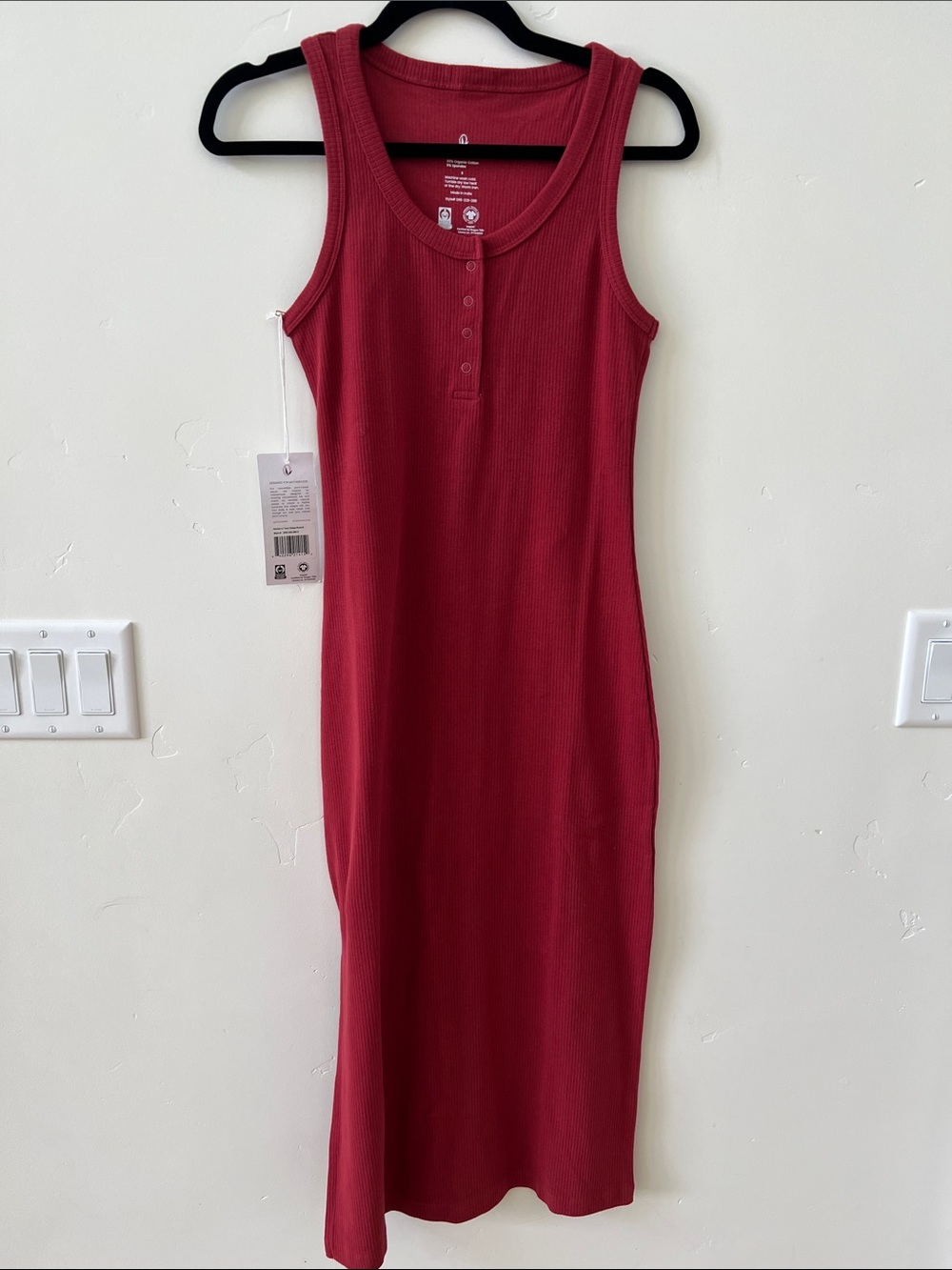 Of an Origin sleeveless Ribbed tank Dress - rust